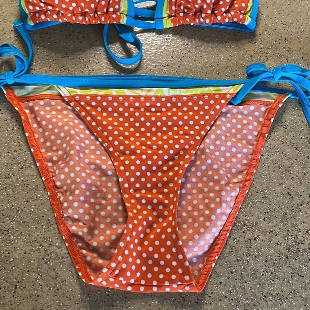 GAP Body rust orange polka dot string bikini - Picture 7 of 12